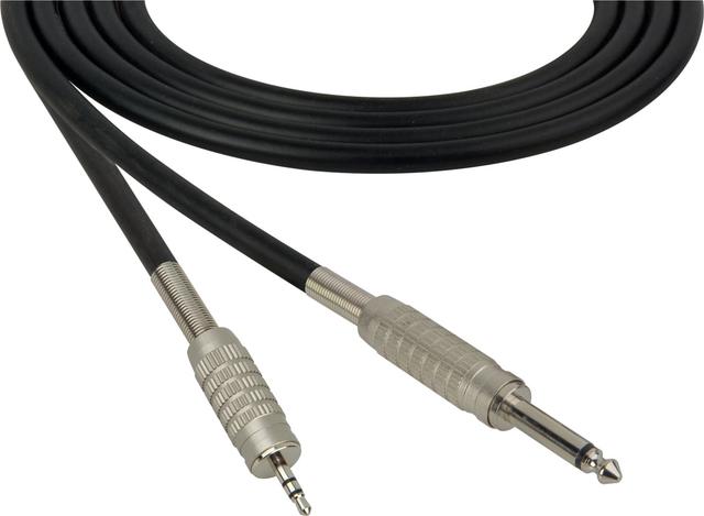SC6SMZ Canare Star-Quad Cable, Black - 0.25 in. TS Male to 3.5 mm TRS Male 6 ft.