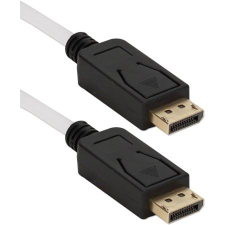 NB-DP-10WBK 10 ft. Display Port Ultra HD 4K White Cable with Black Connectors & Latches