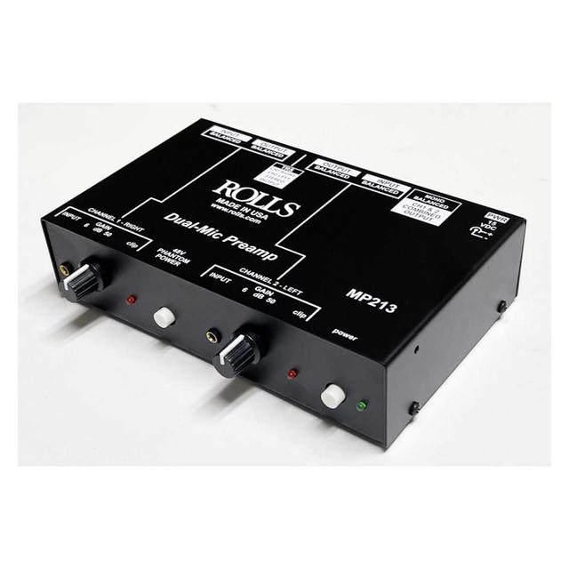 RLS-MP213 Dual-Mic Preamp with XLR & 0.12 in. Inputs & Outputs