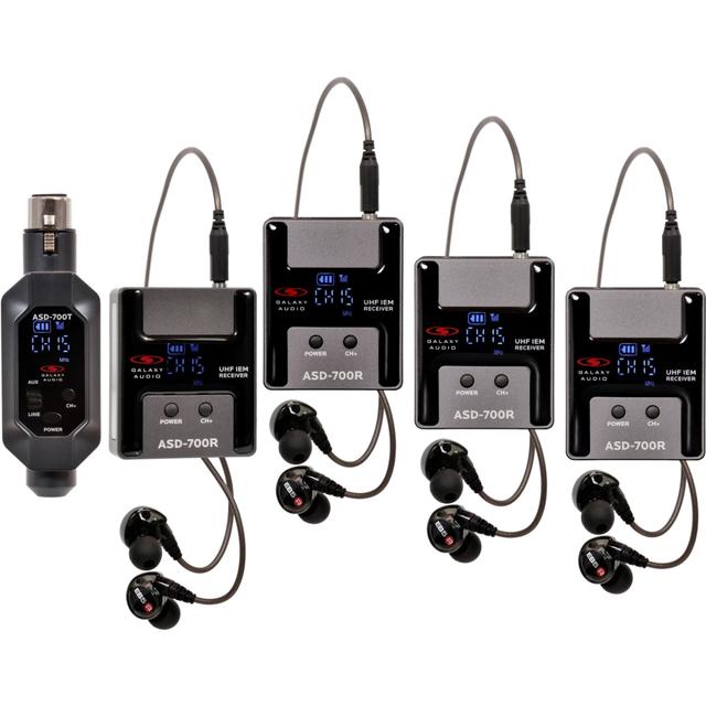 GXY-ASD-700-4B6 Digital 15-Channel UHF Wireless In-Ear Monitor Band Pack System - 571 - 585MHz