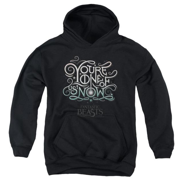 WB235-YFTH-2 Fantastic Beasts One of Us Youth Hooded Sweatshirt, Black - Medium