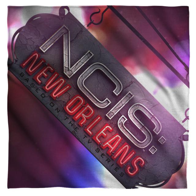 CBS1574-BND1-0 NCIS Orleans Neon Sign Bandana, White - 22 x 22 in.
