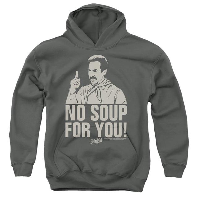 WBT1217-YFTH-4 Seinfeld No Soup Youth Hooded Sweatshirt, Charcoal - Extra Large