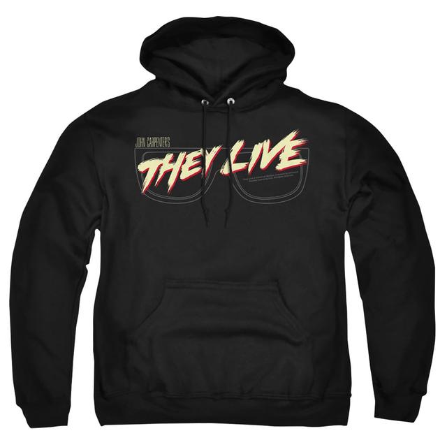 UNI966-AFTH-7 They Live Glasses Logo Adult Pullover Hoodie, Black - 4X