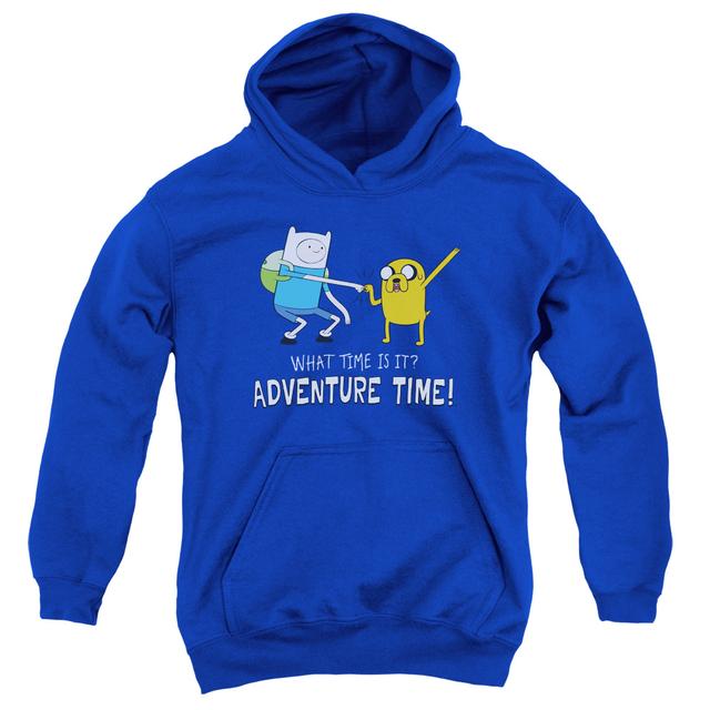 CN286-YFTH-1 Adventure Time & Fist Bump Youth Pull-Over Hoodie&#44; Royal Blue - Small