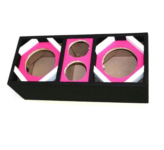 Empty Chuchera Speaker Enclosure for Two 6 in. Woofers Plus Two Tweeters&#44; Pink