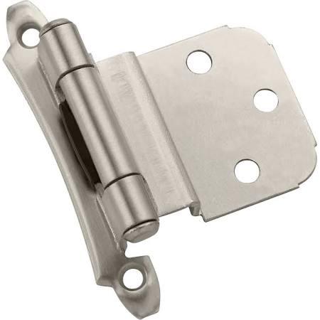 0.5 in. Self Closing Partial Wrap Hinge, Satin Nickel