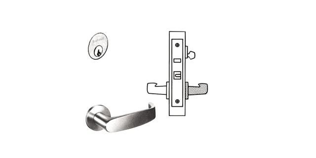 Storeroom Closet Mortise Trim Only with L Lever & LN Rose&#44; Bright Chrome
