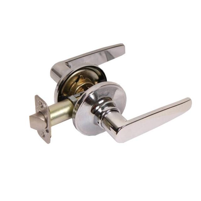 Olympic Lever with Round Rose Passage Lockset Grade 3, Bright Chrome