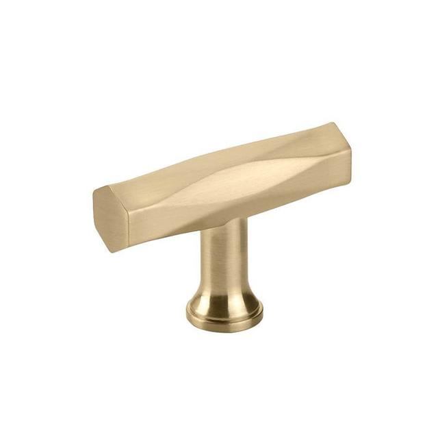 2 in. Tribeca T-knob Cabinet Knob, Satin Brass