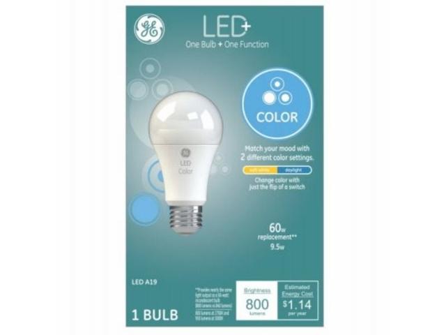250424 800 Lumen A19 LED Plus Color Changing Bulb, Frosted - 9.5W