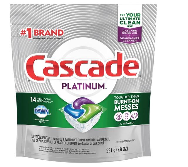 Cascade Original Platinum Fresh Scent Actionpacs - 14 Count