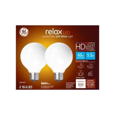 5.5W G25 Shape LED Bulb - Soft White - Pack of 2