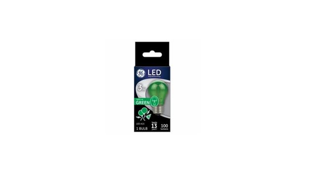 258465 3W GE A15 Party Bulb, Green