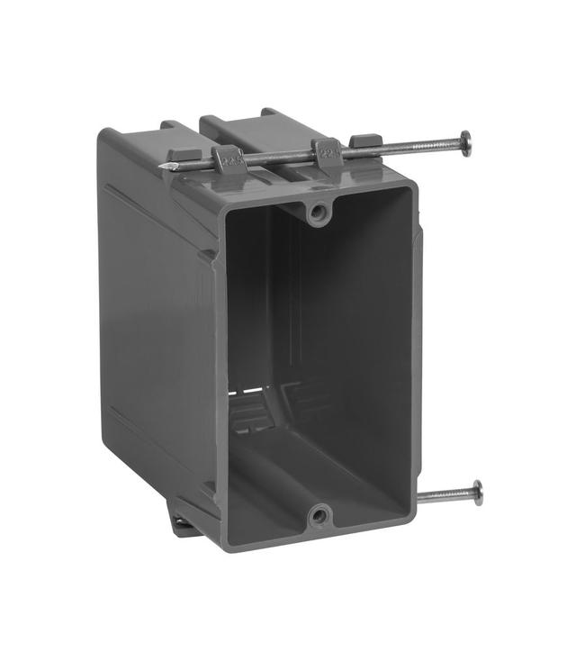 100757 22 cu. in. 1 Gang Rectangle New Work Box, Gray