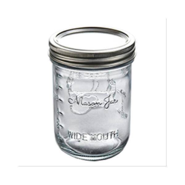 105012 Homepoint with Pint Wide Mouth Glass Mas Jar - Pack of 12