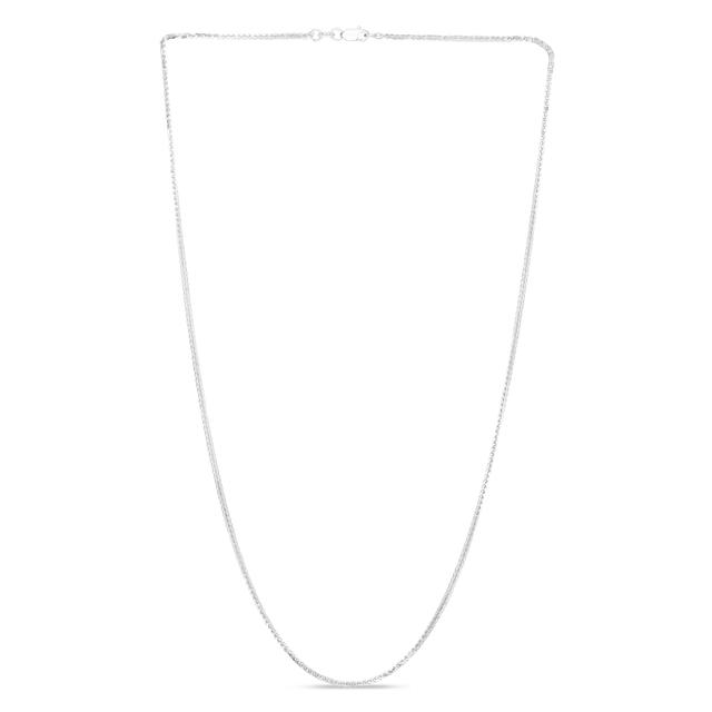 16 in. 14K White Gold Square Wheat Chain with Lobster Clasp