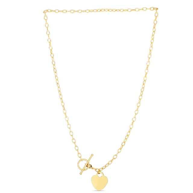17 in. 14K Yellow Gold Polished Necklace with Toggle Clasp