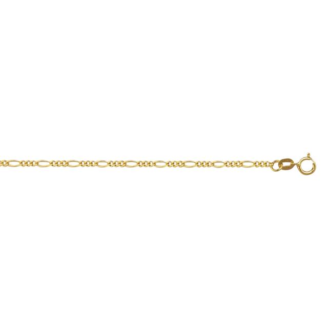 20 in. 10K Yellow Gold Diamond Cut Textured Royal Figaro Chain with Spring Ring Clasp