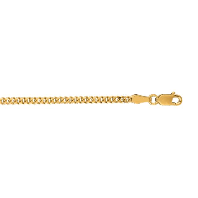 24 in. 10K Yellow Gold Diamond Cut Textured Gourmette Chain with Lobster Clasp