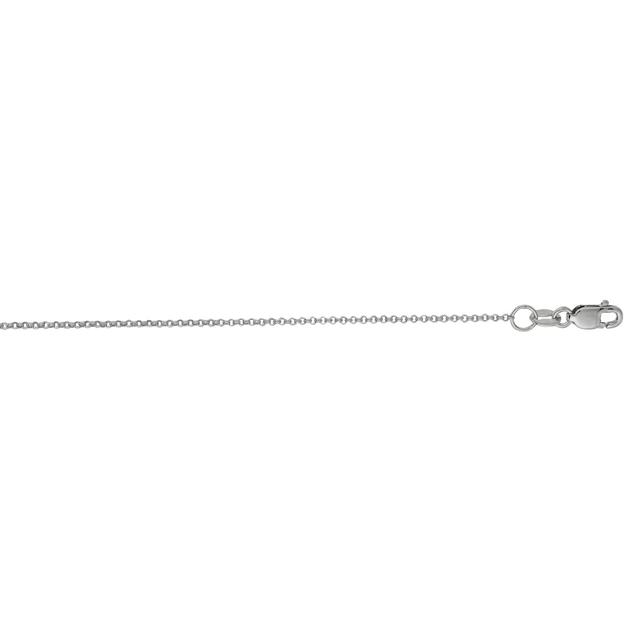 16 in. 14K White Gold Rolo Chain with Pear Shaped Lobster Clasp