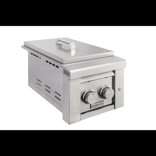 ESB2NG 26000 BTU 13 in. Wide Natural Gas Side Burner with LED Knob Lighting, Stainless Steel