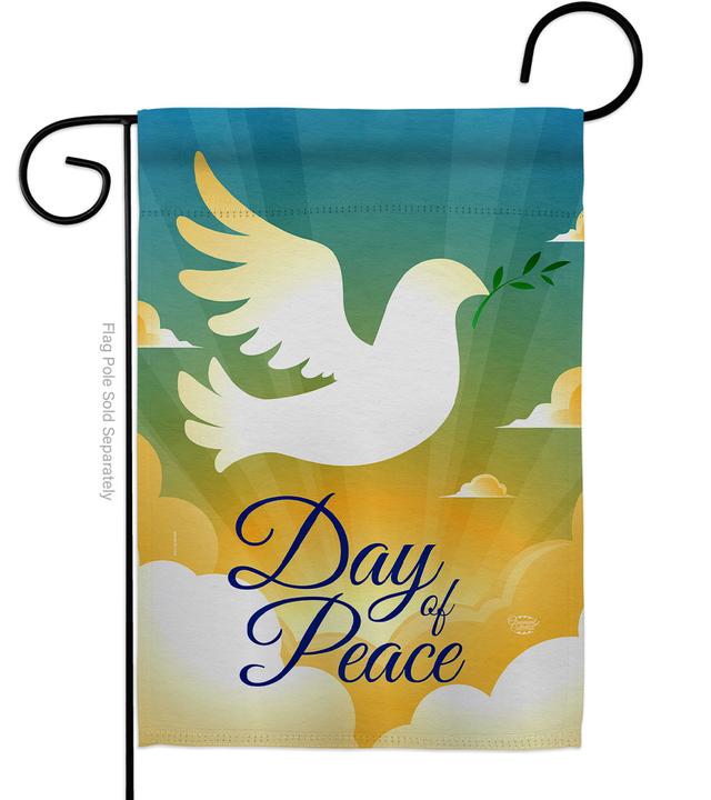 13 x 18.5 in. Day of Peace Sweet Life Earth Double-Sided Decorative Vertical Garden Flags - House Decoration Banner Yard Gift