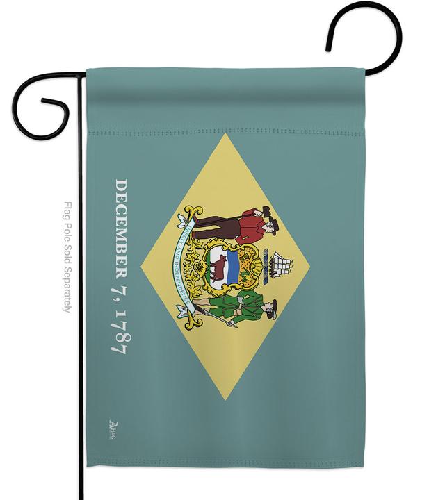 G142508-BO 13 x 18.5 in. Delaware American State Garden Flag with Double-Sided Horizontal House Decoration Banner Yard Gift