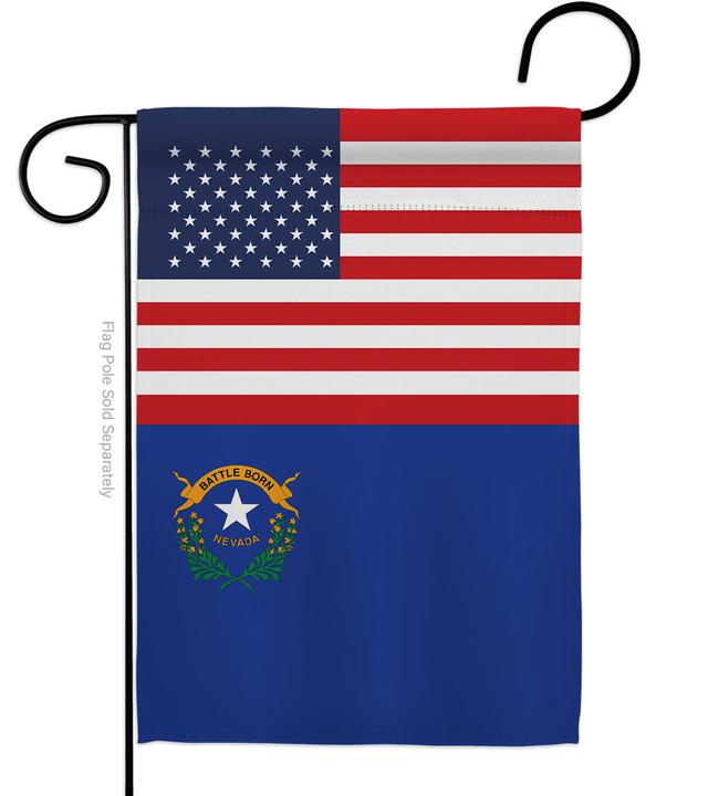 G142781-BO 13 x 18.5 in. USA Nevada American State Vertical Garden Flag with Double-Sided House Decoration Banner Yard Gift