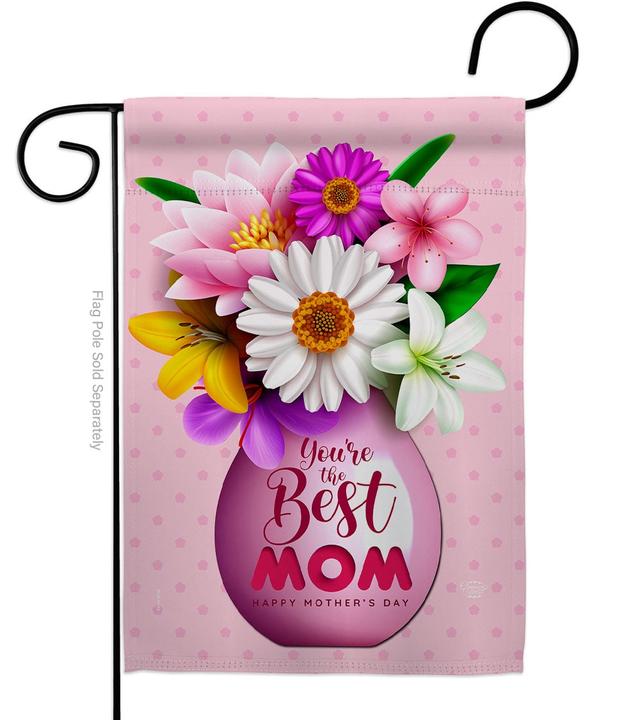 13 x 18.5 in. You-re The Best Family mother day Vertical Garden Flag with Double-Sided House Decoration Banner Yard Gift