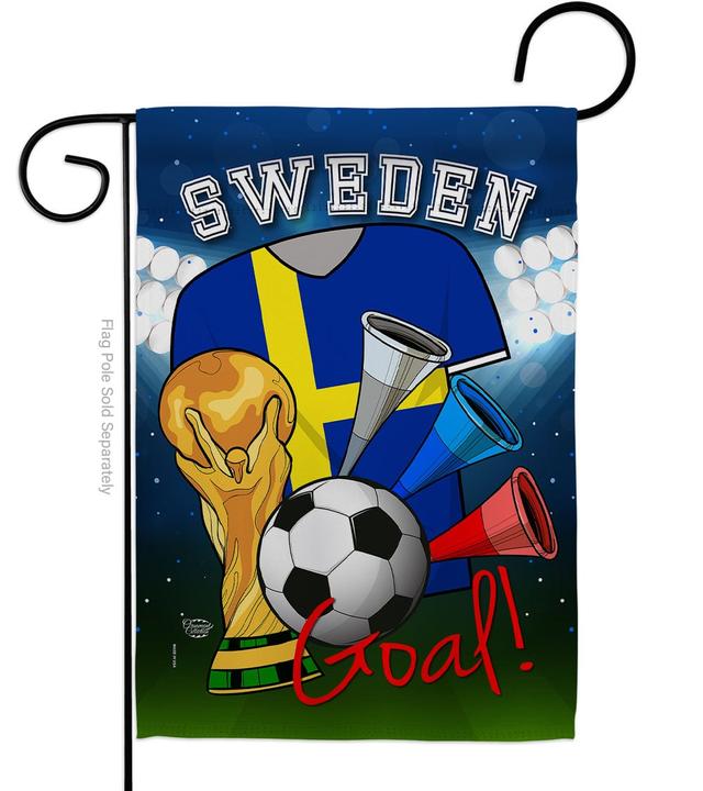 World Cup Sweden Soccer Sports 13 x 18.5 in. Double-Sided Decorative Vertical Garden Flags for House Decoration Banner Yard Gift