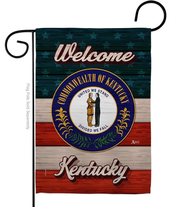 G141273-BO 13 x 18.5 in. Welcome Kentucky Double-Sided Vertical House Decoration Banner Garden Flag - Yard Gift