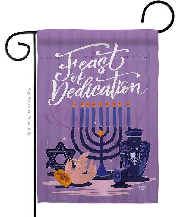 13 x 18.5 in. Feast of Dedication Wintertime Hanukkah Double-Sided Decorative Vertical Garden Flags for House Decoration Banner Yard Gift