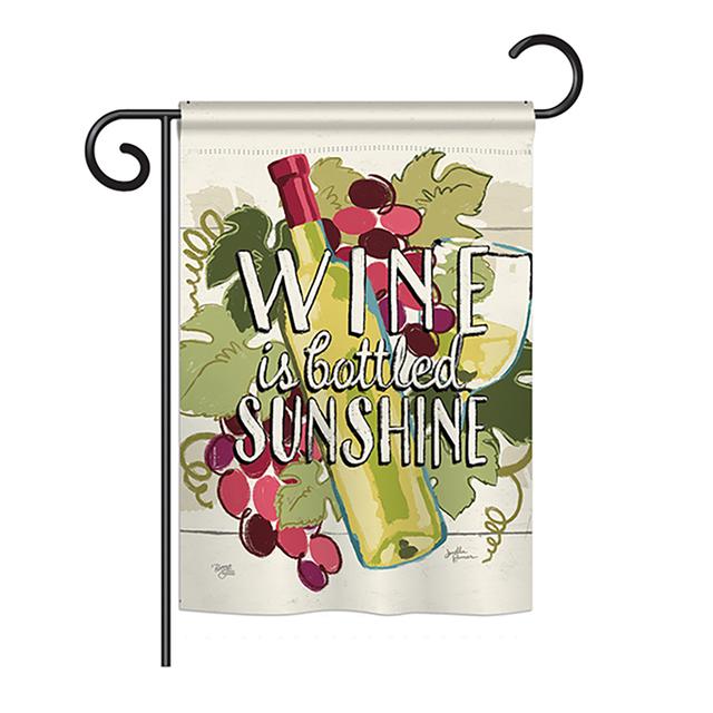 BD-WI-G-117047-IP-BO-DS02-US 13 x 18.5 in. Wine is Sunshine Happy Hour & Drinks - Everyday Wine Impressions&#44; Decorative Vertical Garden Flag