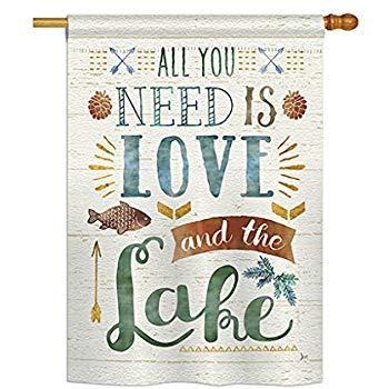 BD-OU-H-109049-IP-BO-D-US18-WA 28 x 40 in. Love You to the Lake Nature Outdoor Impressions Decorative Vertical Double Sided House Flag