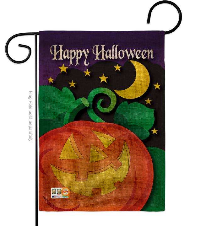 BD-HO-G-112052-IP-DB-D-US11-BD 13 x 18.5 in. Halloween Night Burlap Fall Impressions Decorative Vertical Double Sided Garden Flag