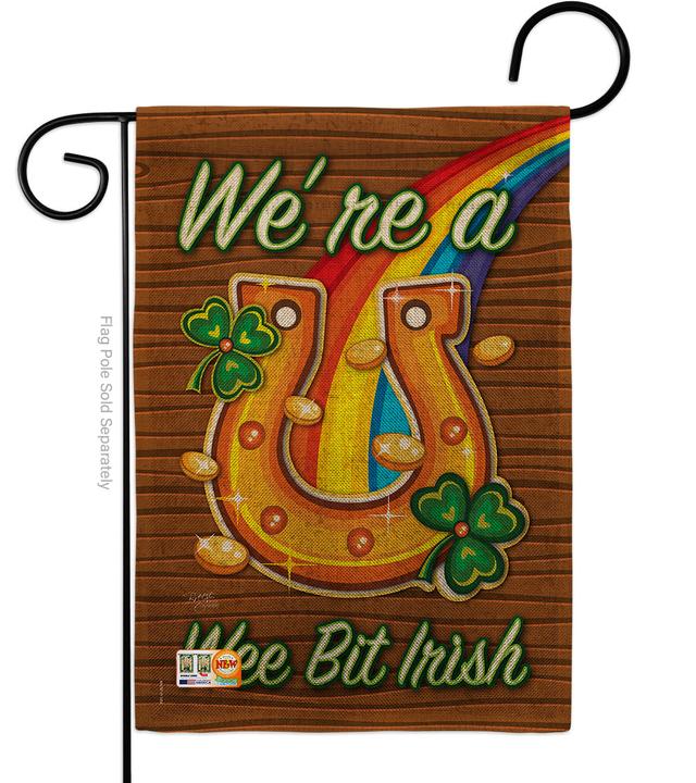BD-SA-G-102002-IP-DB-D-US15-BD 13 x 18.5 in. We Are a Wee Bit Irish Burlap Spring St Patrick Impressions Decorative Vertical Double Sided Garden Flag