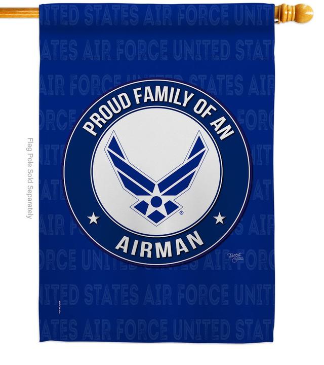 Proud Family Airman House Flag Armed Forces Air Force 28 x 40 in. Double-Sided Decorative Vertical Flags for Decoration Banner Garden Yard Gift