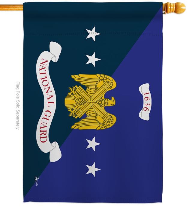 28 x 40 in. National Guard Bureau House Flag with Armed Forces Double-Sided Decorative Vertical Decoration Banner Garden Yard Gift