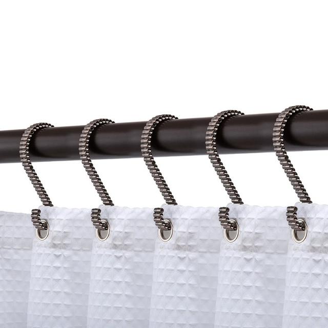 Shower Curtain Rings for Bathroom - Oil Rubbed Bronze - Set of 12