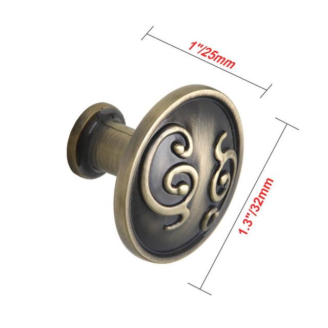HW344PLAB021-5 Roma Cabinet Knob&#44; 1.3 in. Diameter&#44; Antique Brass&#44; 5 pack