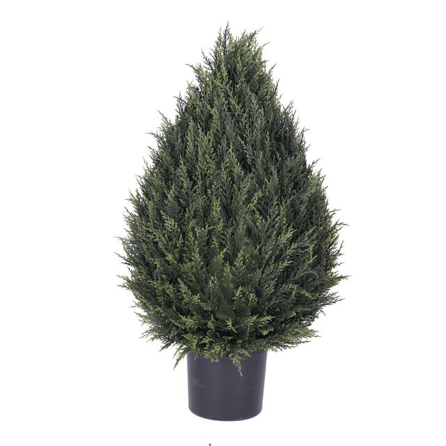 36 in. UV Artificial Green Cedar Pine Cone Topiary with 820 Tips