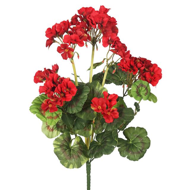 20 in. Geranium Floral Bush, Red - Pack of 4