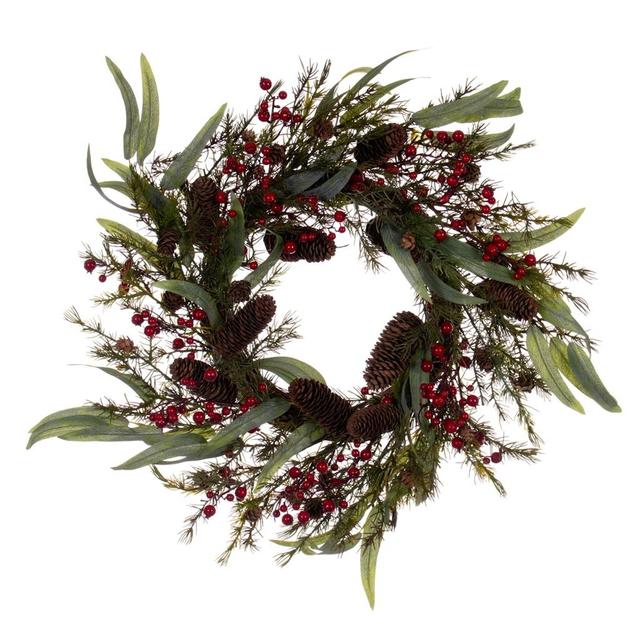 22 in. Green Leaf Wreath - Pack of 12