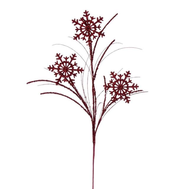 31 in. Burgundy Snowflake Glitter Spray&#44; 6 Piece - Pack of 48