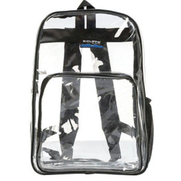 See Through Clear PVC Backpack, Black