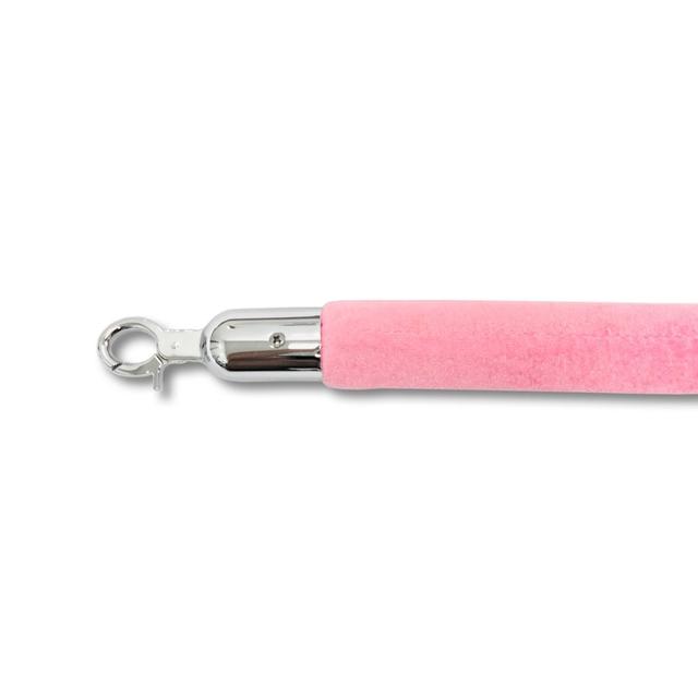 VIP Crowd Control  72 in. Velour Mirror Closable Hooks&#44; Pink