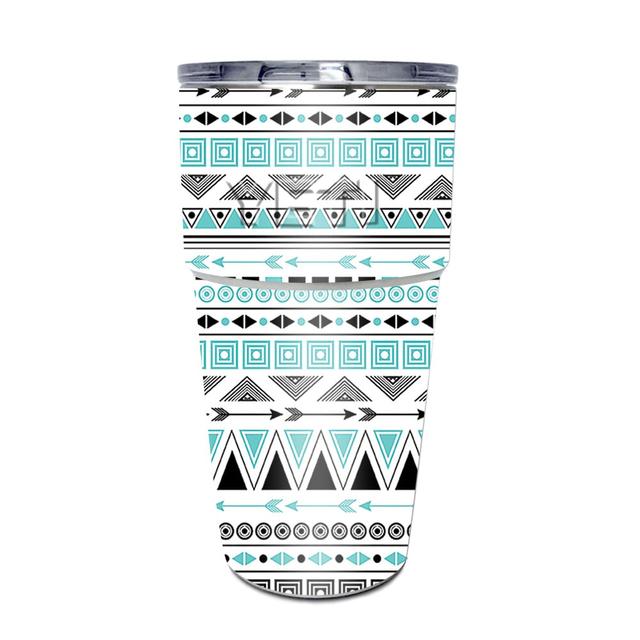 YEPINT16SI-Turquoise Tribal Skin for Yeti Rambler 16 oz Stackable Cup - Turquoise Tribal