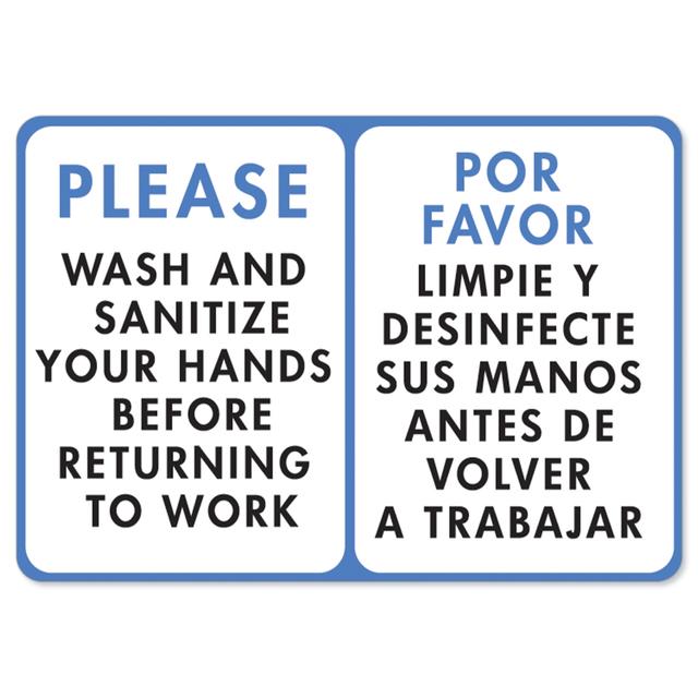 OS-NS-D-1824-25592 Coronavirus Notice Sign - Please Wash & Sanitize
