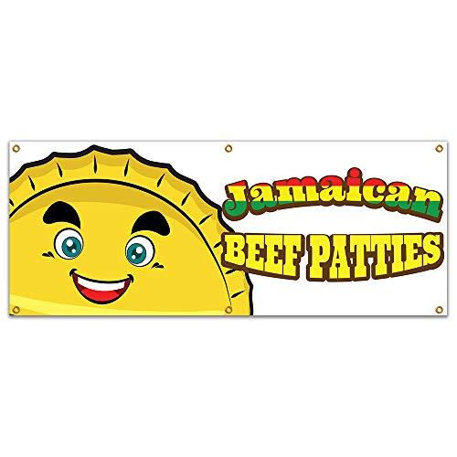 72 in. Jamaican Beef Patties Banner with Concession Stand Food Truck Single Sided